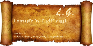 Lestyán Györgyi névjegykártya
